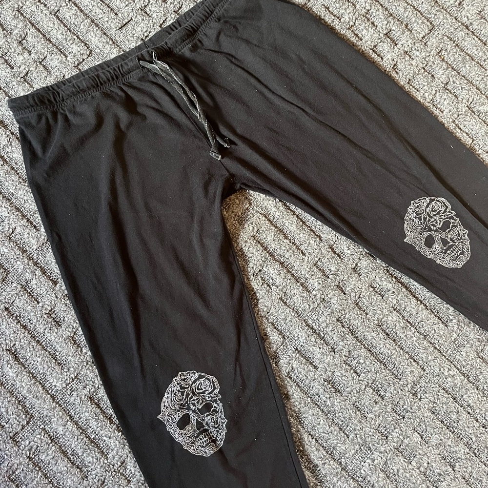 Harley Davidson Black Graphic Print Legging/Sleepwear Joggers Women’s Size LRG